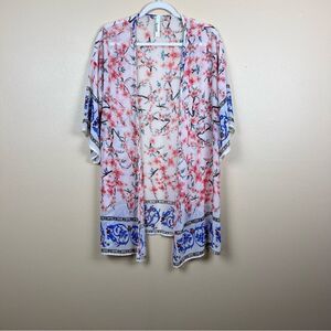 Emerald Coverup Floral Japanese  Size M